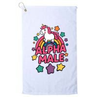 Alpha Male Unicorn Funny Embarrassing Joke Ironic Platinum Collection Golf Towel