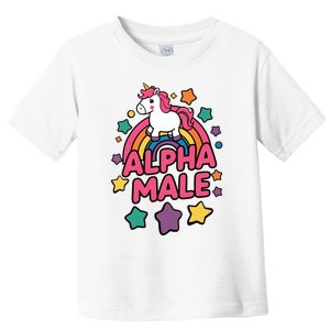 Alpha Male Unicorn Funny Embarrassing Joke Ironic Toddler T-Shirt