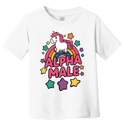 Alpha Male Unicorn Funny Embarrassing Joke Ironic Toddler T-Shirt