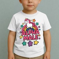 Alpha Male Unicorn Funny Embarrassing Joke Ironic Toddler T-Shirt