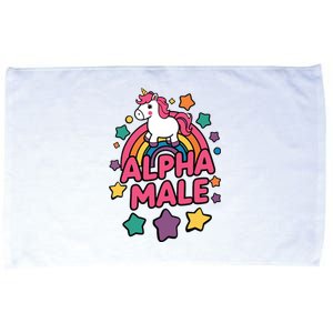 Alpha Male Unicorn Funny Embarrassing Joke Ironic Microfiber Hand Towel