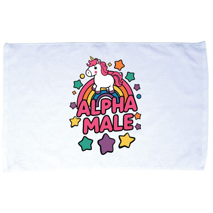 Alpha Male Unicorn Funny Embarrassing Joke Ironic Microfiber Hand Towel