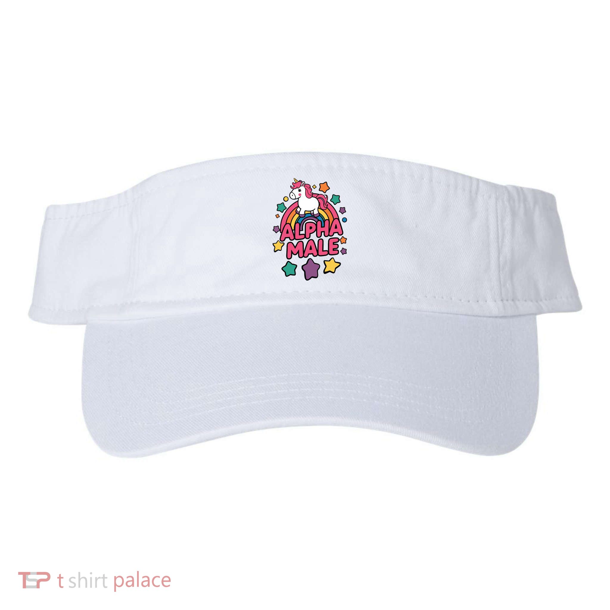 Alpha Male Unicorn Funny Embarrassing Joke Ironic Visor