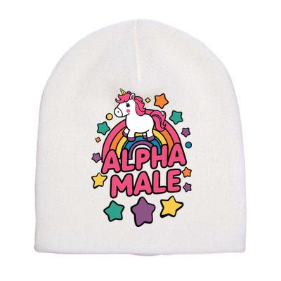 Alpha Male Unicorn Funny Embarrassing Joke Ironic Short Acrylic Beanie