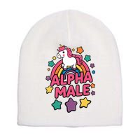 Alpha Male Unicorn Funny Embarrassing Joke Ironic Short Acrylic Beanie