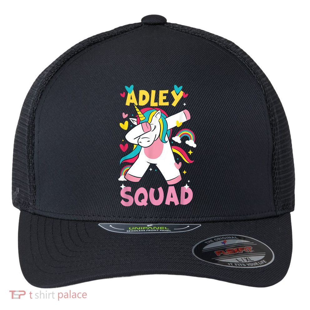 Adley Merch Unicorn Design Flexfit Unipanel Trucker Cap