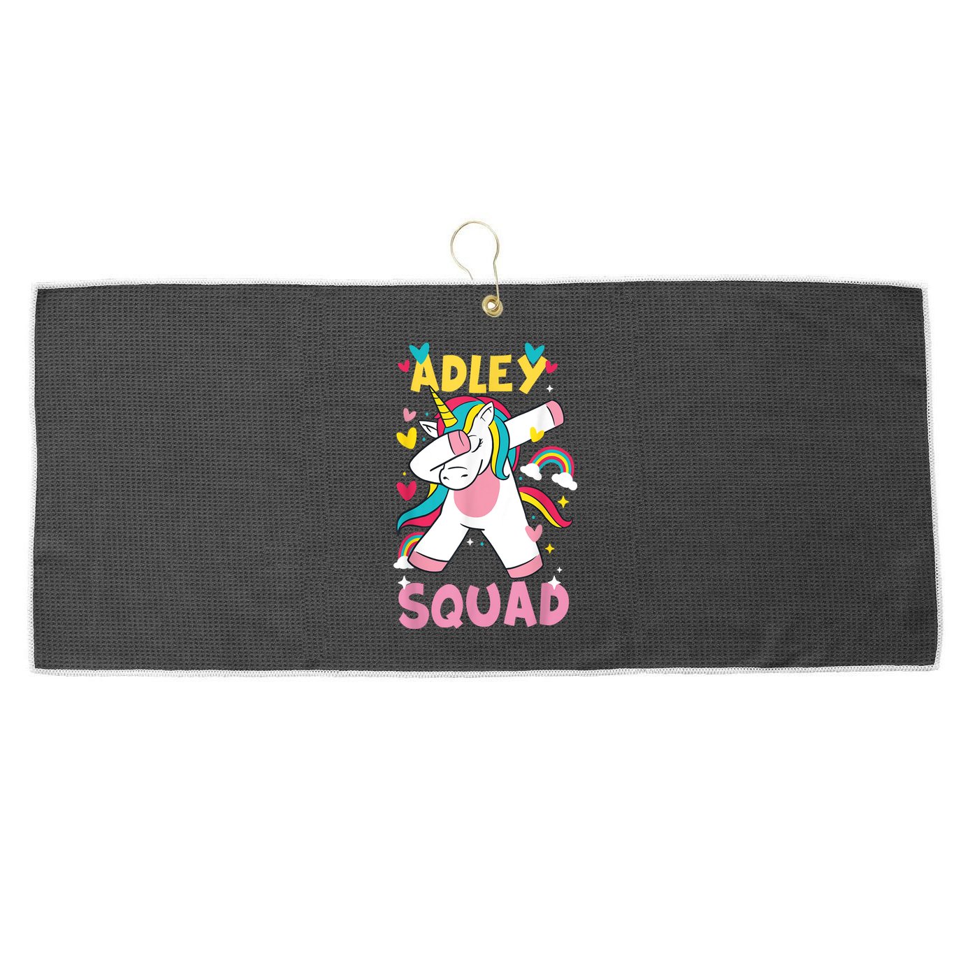 Adley Merch Unicorn Design Large Microfiber Waffle Golf Towel