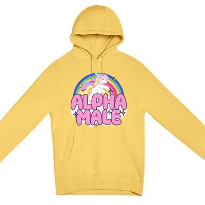 Alpha Male Unicorn Rainbow Premium Pullover Hoodie