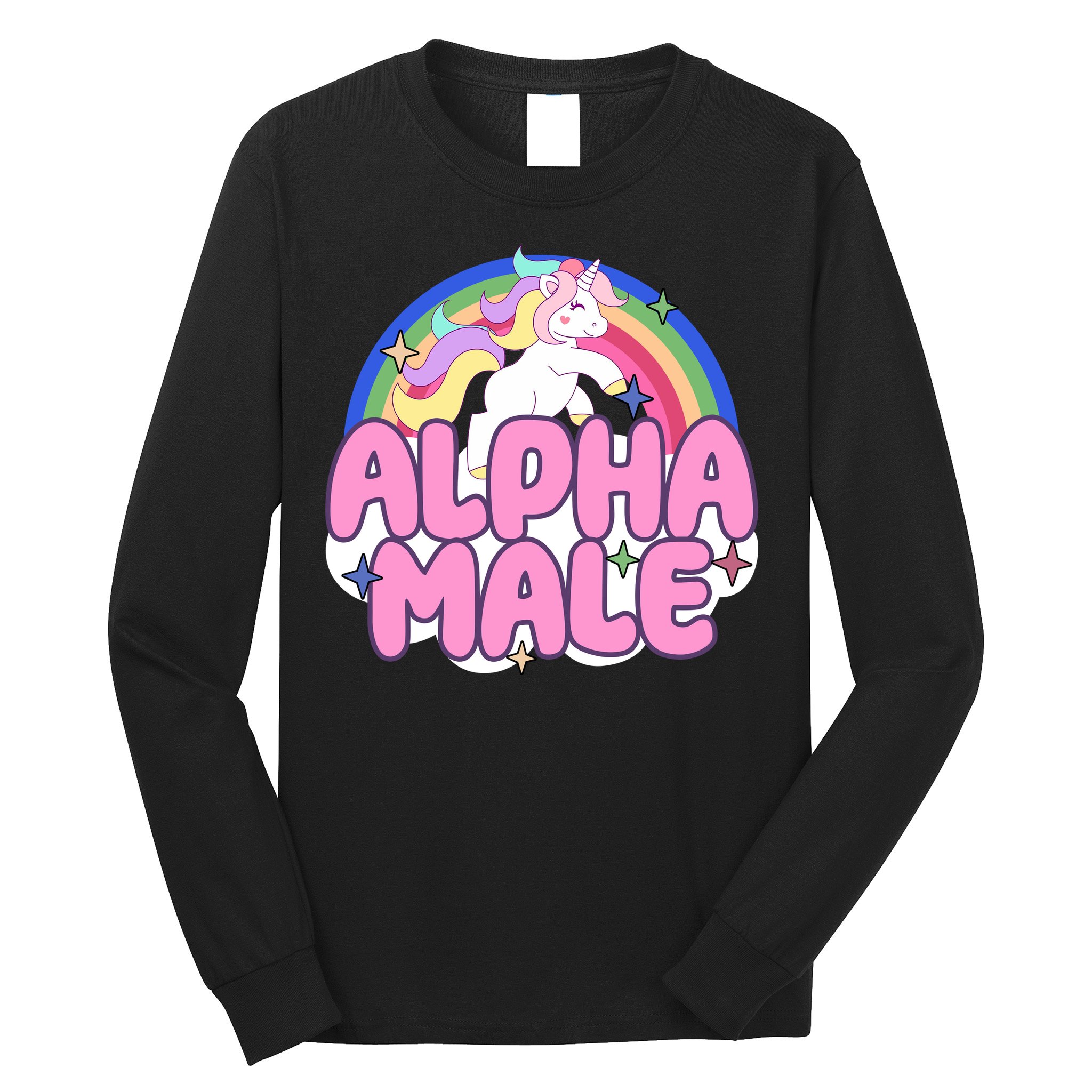 Alpha Male Unicorn Rainbow Long Sleeve Shirt