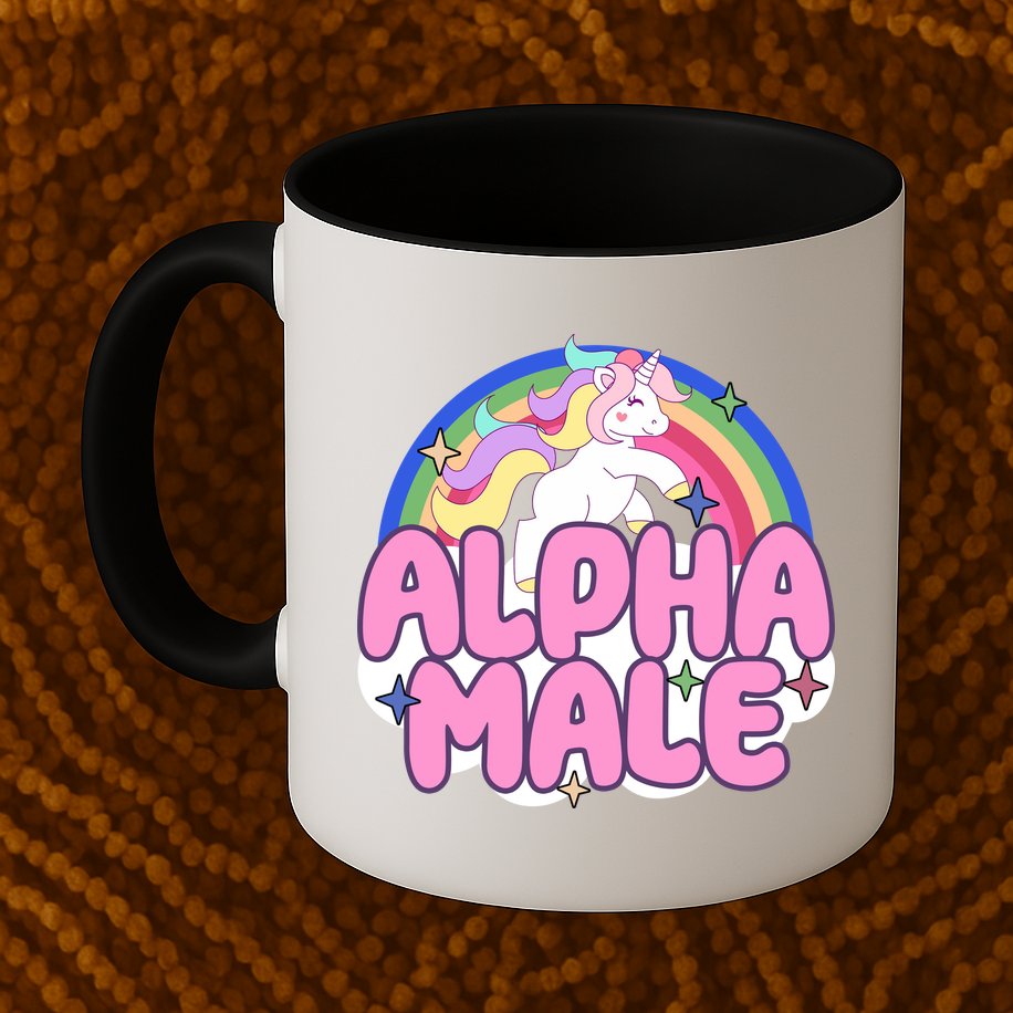 Alpha Male Unicorn Rainbow Mug
