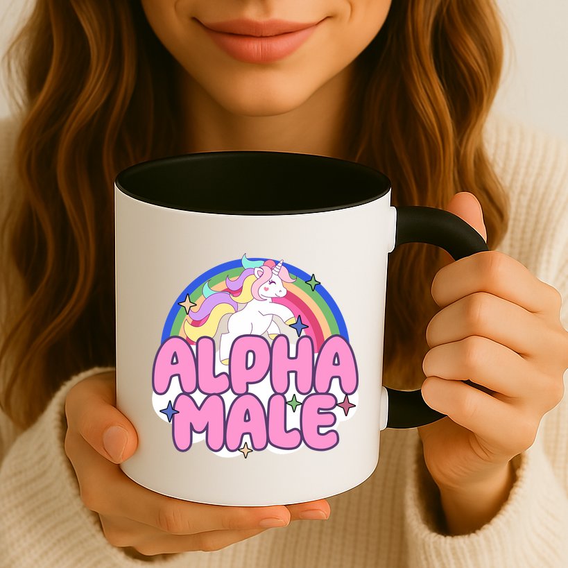 Alpha Male Unicorn Rainbow Mug