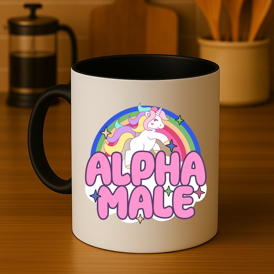 Alpha Male Unicorn Rainbow Mug