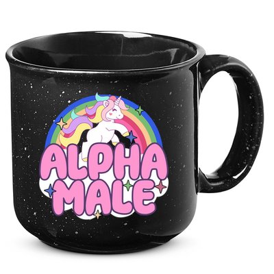 Alpha Male Unicorn Rainbow 15oz Campfire Ceramic Mug