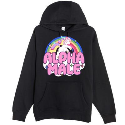 Alpha Male Unicorn Rainbow Premium Pullover Hoodie