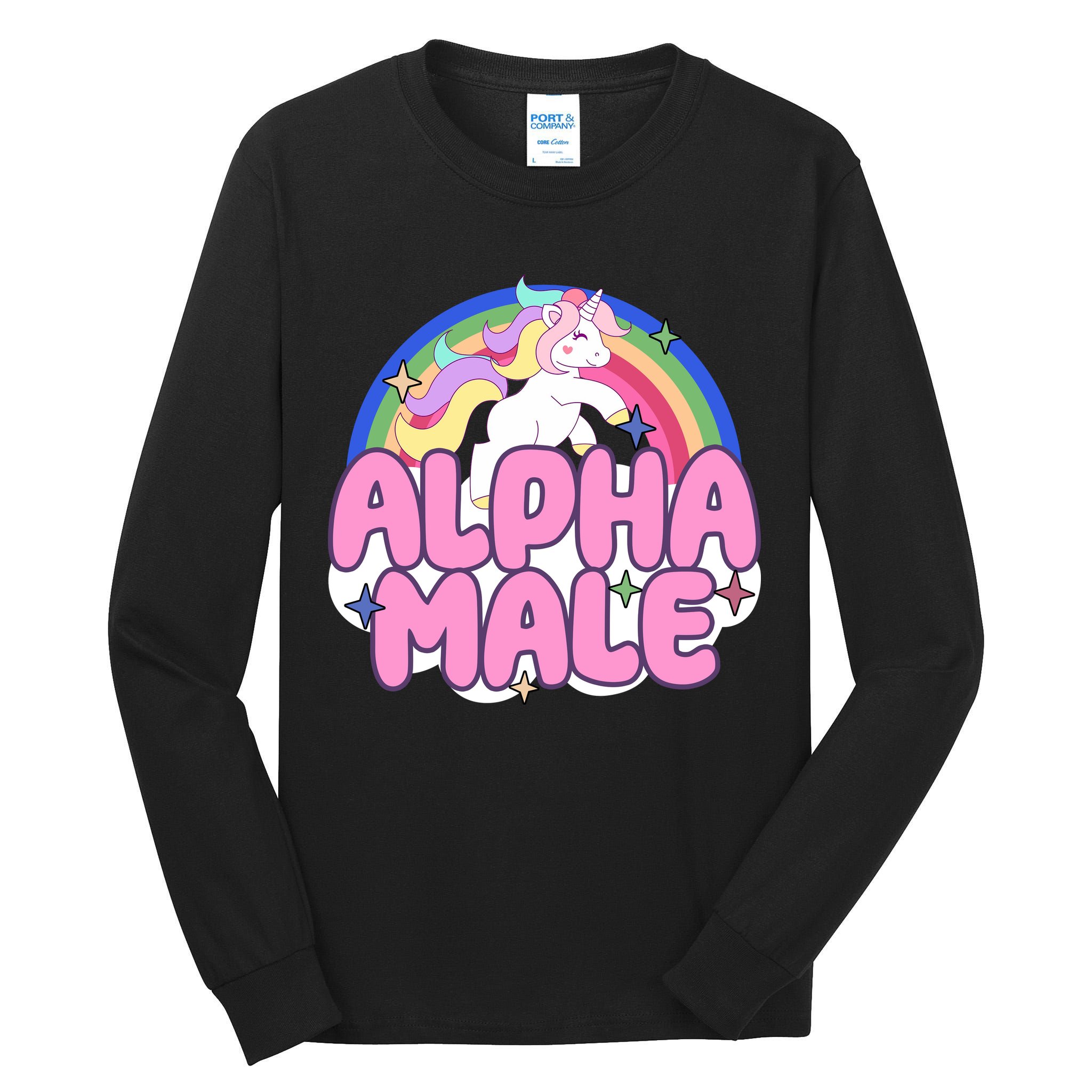 Alpha Male Unicorn Rainbow Tall Long Sleeve T-Shirt