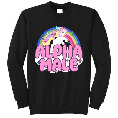 Alpha Male Unicorn Rainbow Tall Sweatshirt