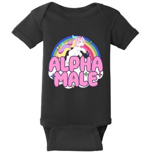 Alpha Male Unicorn Rainbow Baby Bodysuit