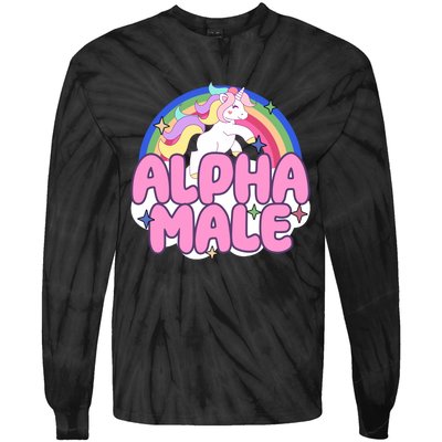 Alpha Male Unicorn Rainbow Tie-Dye Long Sleeve Shirt