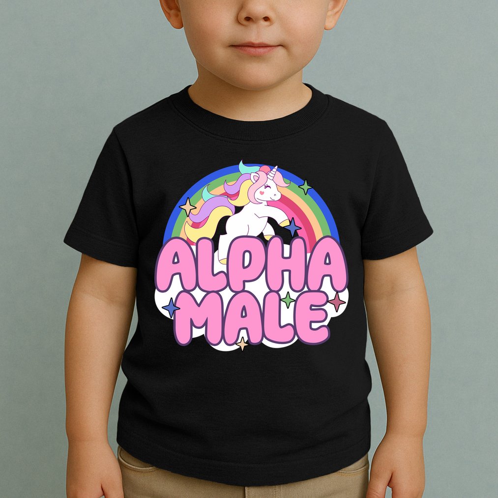 Alpha Male Unicorn Rainbow Toddler T-Shirt