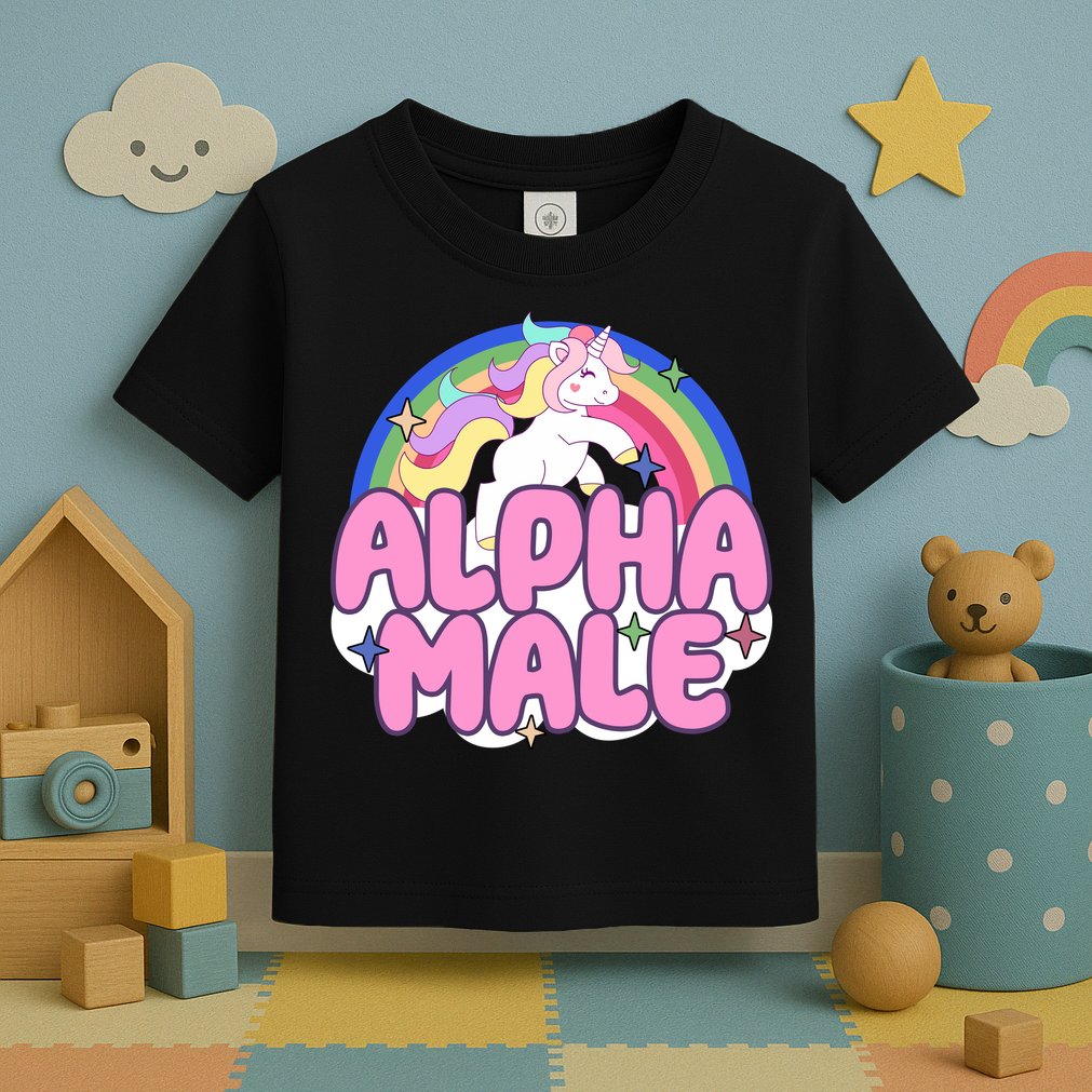 Alpha Male Unicorn Rainbow Toddler T-Shirt