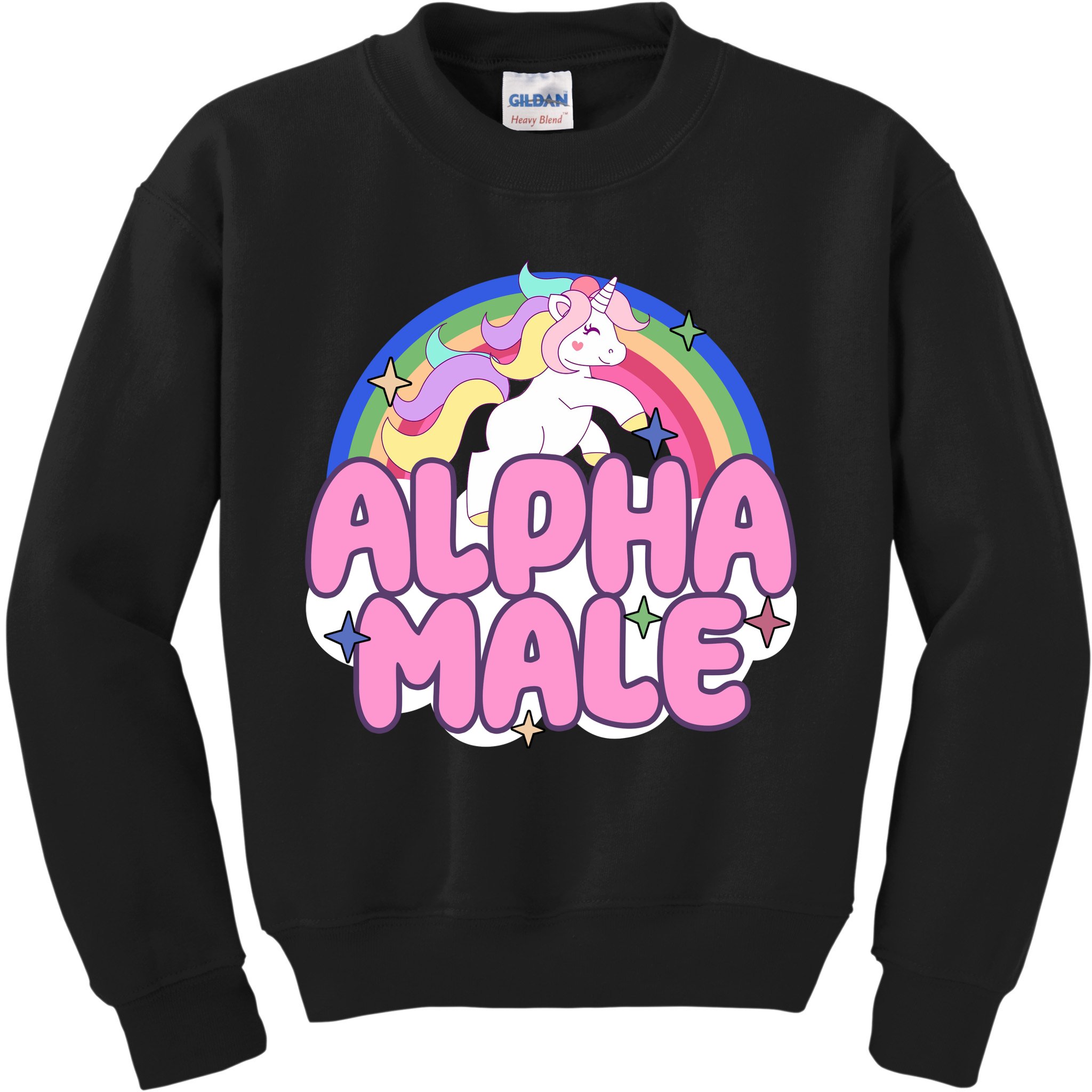 Alpha Male Unicorn Rainbow Kids Sweatshirt