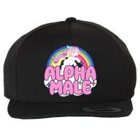 Alpha Male Unicorn Rainbow Wool Snapback Cap