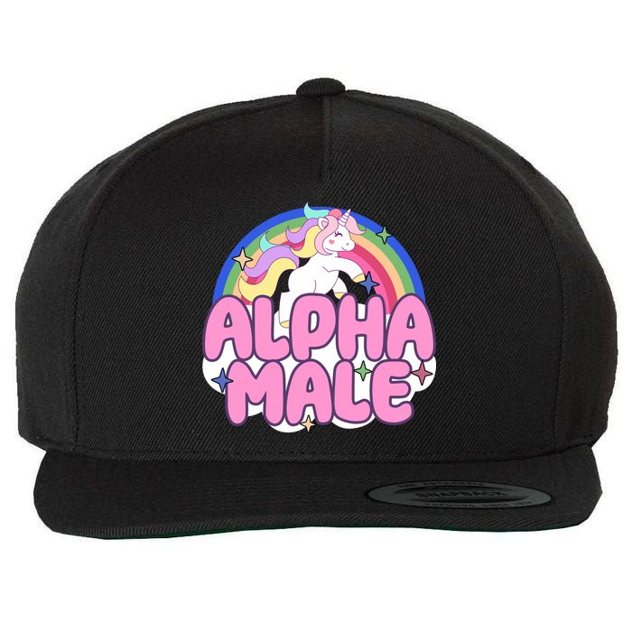 Alpha Male Unicorn Rainbow Wool Snapback Cap