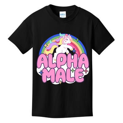 Alpha Male Unicorn Rainbow Kids T-Shirt