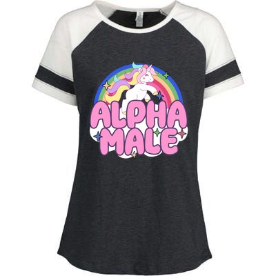 Alpha Male Unicorn Rainbow Enza Ladies Jersey Colorblock Tee