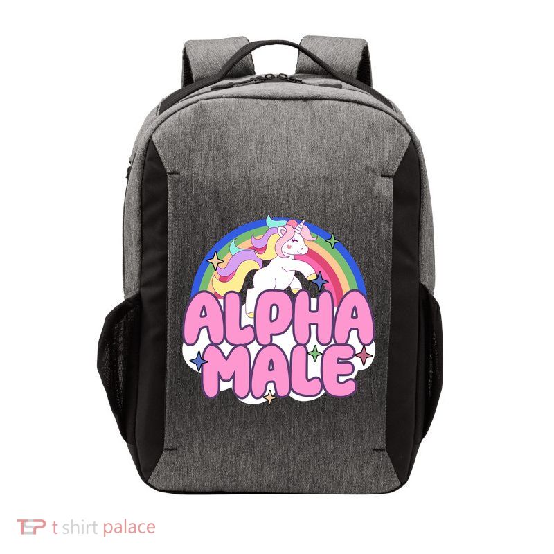 Alpha Male Unicorn Rainbow Vector Backpack