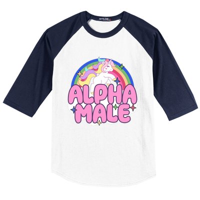 Alpha Male Unicorn Rainbow Baseball Sleeve Shirt