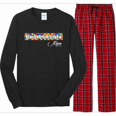 Autism Mom Unbreakable Autism Mama Bear Autism Awareness Gift Long Sleeve Pajama Set