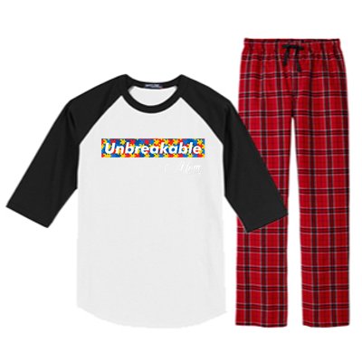 Autism Mom Unbreakable Autism Mama Bear Autism Awareness Gift Raglan Sleeve Pajama Set