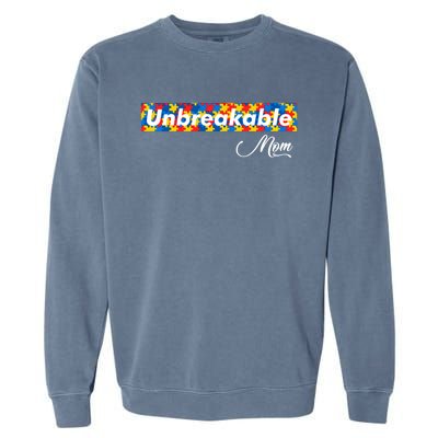 Autism Mom Unbreakable Autism Mama Bear Autism Awareness Gift Garment-Dyed Sweatshirt