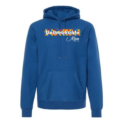 Autism Mom Unbreakable Autism Mama Bear Autism Awareness Gift Premium Hoodie