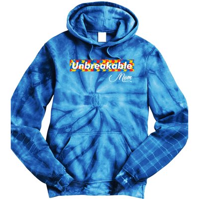 Autism Mom Unbreakable Autism Mama Bear Autism Awareness Gift Tie Dye Hoodie