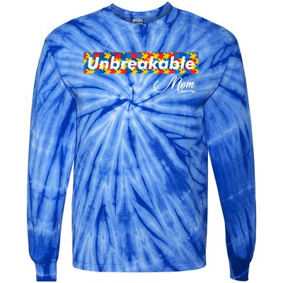 Autism Mom Unbreakable Autism Mama Bear Autism Awareness Gift Tie-Dye Long Sleeve Shirt