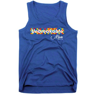 Autism Mom Unbreakable Autism Mama Bear Autism Awareness Gift Tank Top