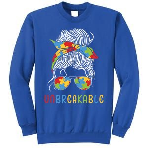 Autism Mom Unbreakable Be Kind Awareness Acceptance Gift Tall Sweatshirt