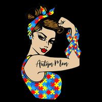 Autism Mom Unbreakable Rosie The Riveter Strong Woman Power Gift Doggie Tank