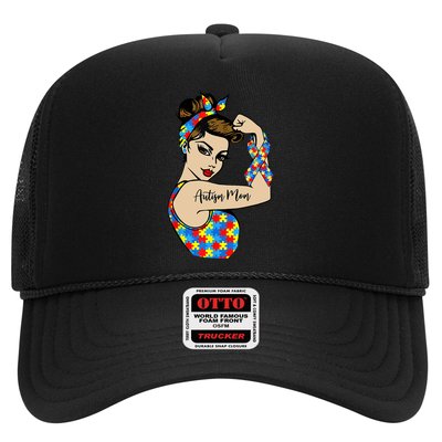Autism Mom Unbreakable Rosie The Riveter Strong Woman Power Gift Trucker Hat