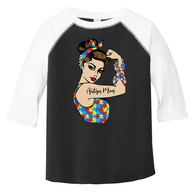 Autism Mom Unbreakable Rosie The Riveter Strong Woman Power Gift Toddler Fine Jersey T-Shirt
