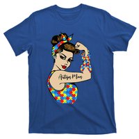 Autism Mom Unbreakable Rosie The Riveter Strong Woman Power Gift T-Shirt