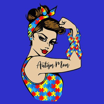 Autism Mom Unbreakable Rosie The Riveter Strong Woman Power Gift T-Shirt