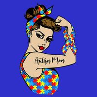 Autism Mom Unbreakable Rosie The Riveter Strong Woman Power Gift 16 in Basic Backpack