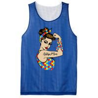 Autism Mom Unbreakable Rosie The Riveter Strong Woman Power Gift Mesh Reversible Basketball Jersey Tank