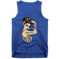 Autism Mom Unbreakable Rosie The Riveter Strong Woman Power Gift Tank Top