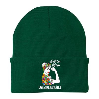 Autism Mom Unbreakable Awareness Autistic Mother Mama Women Knit Cap Winter Beanie