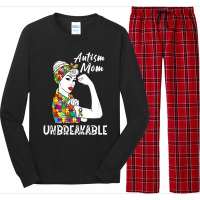 Autism Mom Unbreakable Awareness Autistic Mother Mama Women Long Sleeve Pajama Set