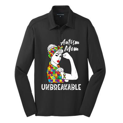 Autism Mom Unbreakable Awareness Autistic Mother Mama Women Silk Touch Performance Long Sleeve Polo